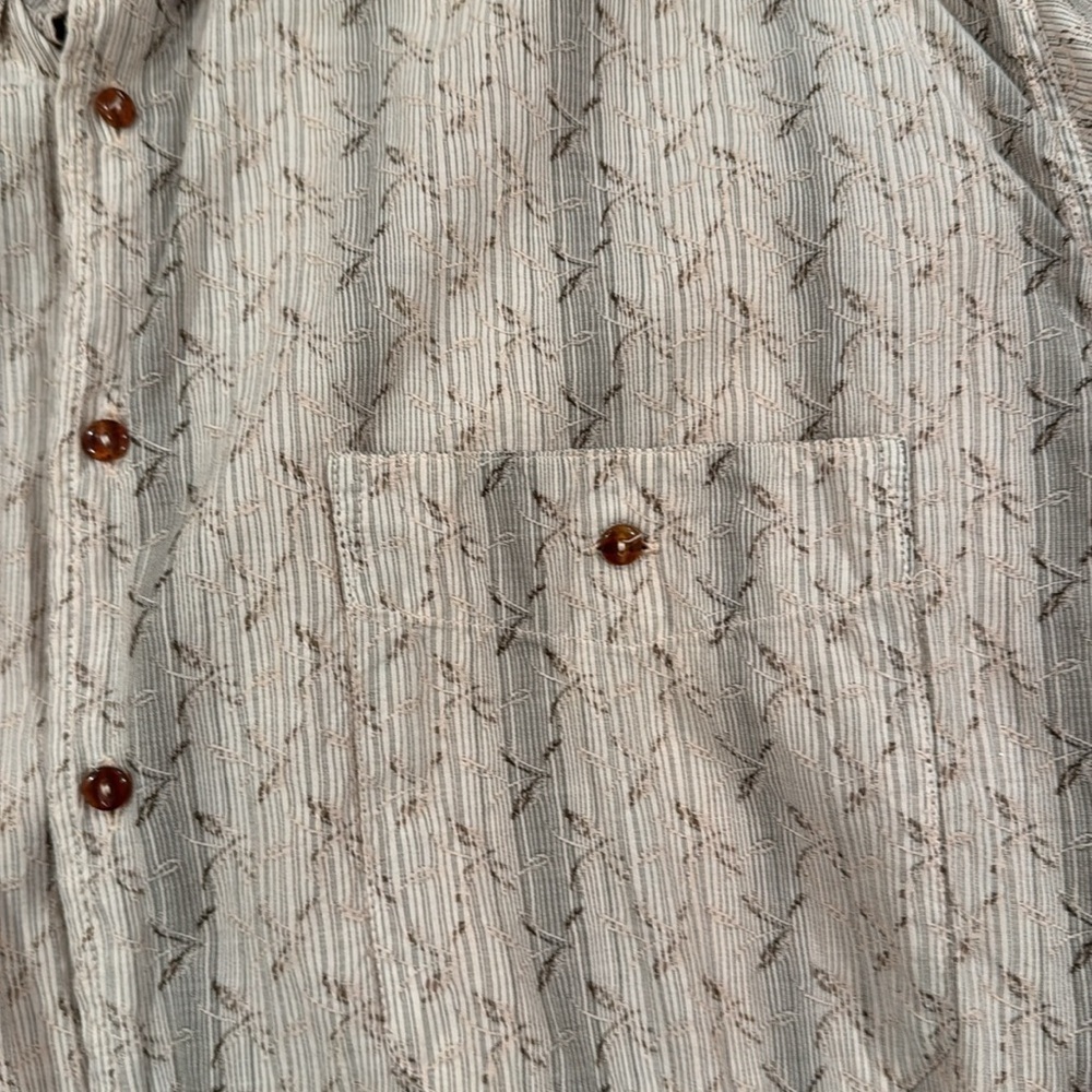 Vintage Italian Ping Pong Pale Pink & Brown Printed Cotton Blend Shirt Size M - Picture 2 of 12